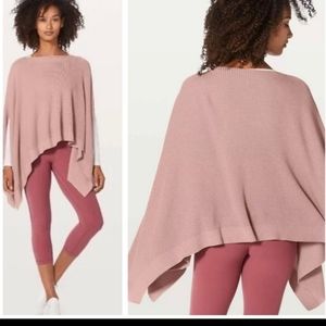 Lululemon Forward Flow Poncho Waffle Knit Cashmere Blend Wrap(OS)